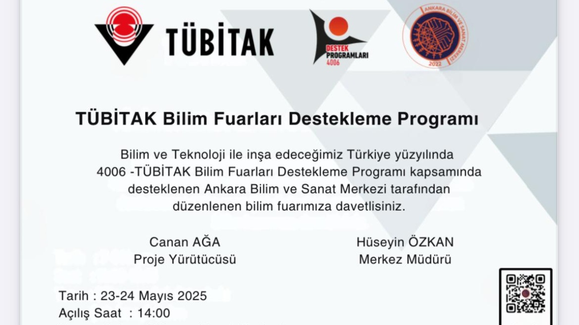 Tübitak Bilim Fuarımıza Davetlisiniz